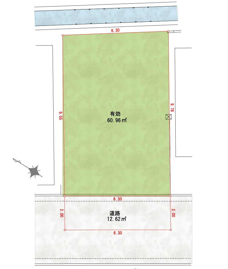 【建築条件付き土地】サン・タウン庄1丁目の土地図