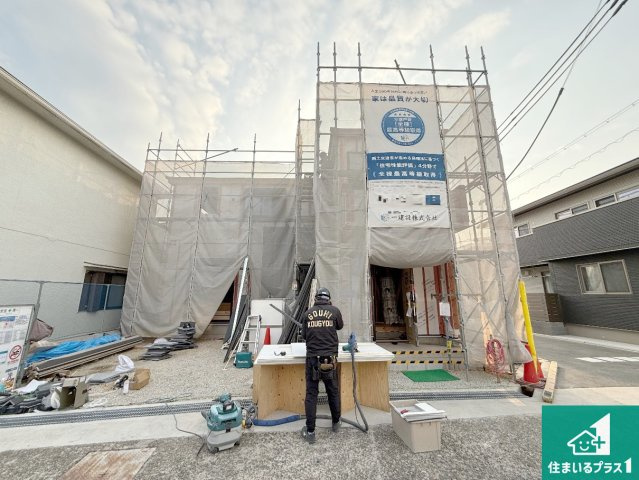 岸和田市磯上町　第6期　新築一戸建ての外観|周辺は落ち着いた街並みの住宅地！子育てがしやすい住環境です！まだ未完成ですが、現地でしかわからない事もございます。是非一度ご覧ください。
