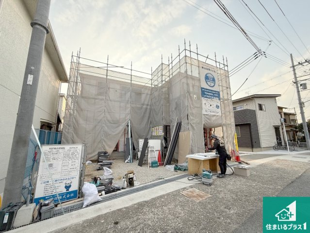 岸和田市磯上町　第6期　新築一戸建ての外観|周辺は落ち着いた街並みの住宅地！子育てがしやすい住環境です！まだ未完成ですが、現地でしかわからない事もございます。是非一度ご覧ください。