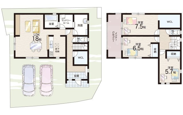 岸和田市磯上町　第6期　新築一戸建ての間取り|1号地