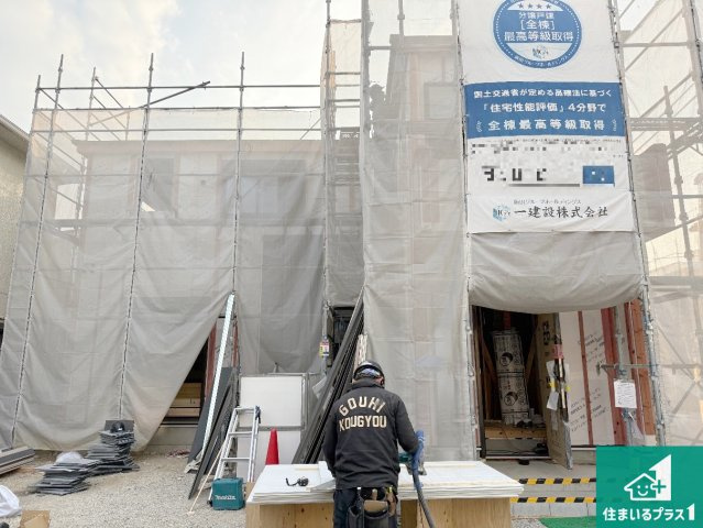 岸和田市磯上町　第6期　新築一戸建ての外観|周辺は落ち着いた街並みの住宅地！子育てがしやすい住環境です！まだ未完成ですが、現地でしかわからない事もございます。是非一度ご覧ください。