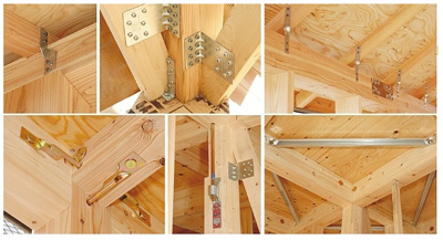 【設備】 | 飯田グループ販売戸数全国7位の現地販売会社です【蓮田市黒浜６１５－２６付近】 | 木造住宅の接合部の強度を高めるため、要所に性能認定金物を使用し、耐震性を高める工夫を行っております。