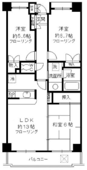 ラフィネ武蔵野の間取り