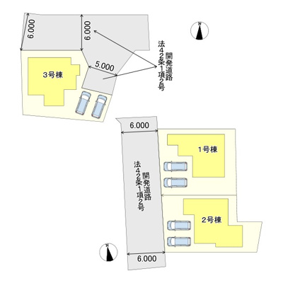【区画図】 | 姫路市奥山4期／全3棟
