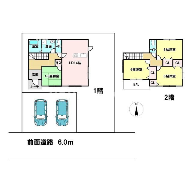 八街市東吉田　中古戸建の間取り