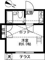 ロフト付き６帖のお部屋です♪