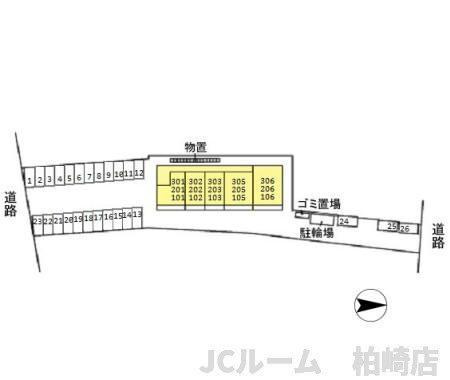 柏崎市東本町１丁目のアパートの区画図