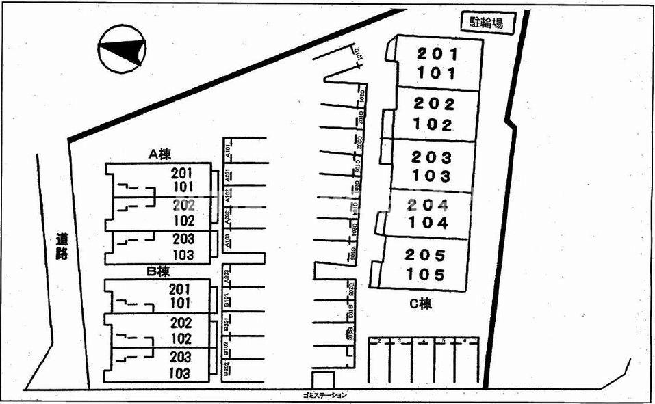 アルコバレーノⅡの区画図|敷地内地図になります＊