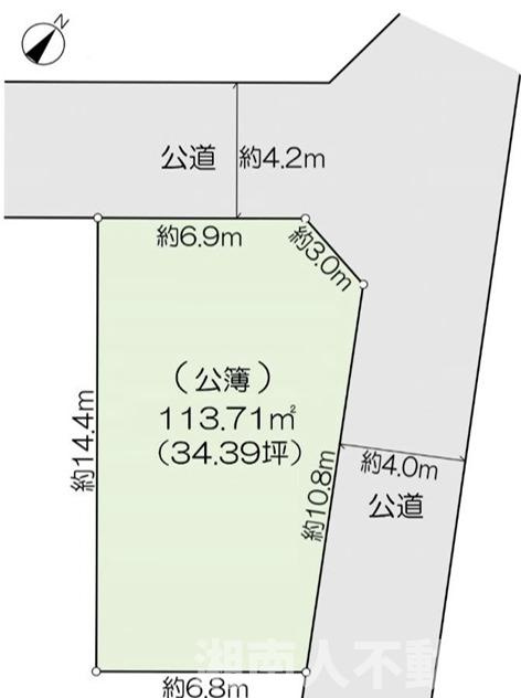 藤沢市大鋸３丁目売地の土地図