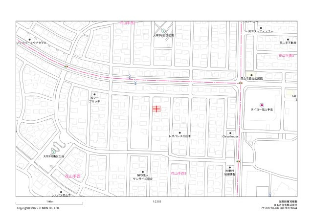 宮崎市花山手西２丁目　売地の土地図