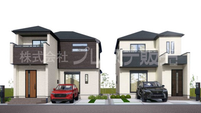 【完成予想図】 | 生駒市辻町の新築一戸建 全２区画 | １・２号地建物完成イメージ／ご内覧いただけるモデルハウスもあります♪※現地に係員は常駐しておりません。