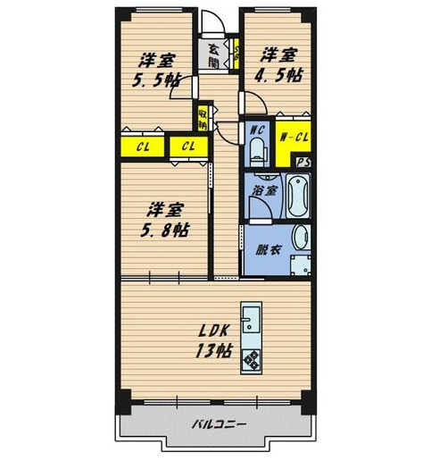 シティハイツ古川橋　6階の間取り