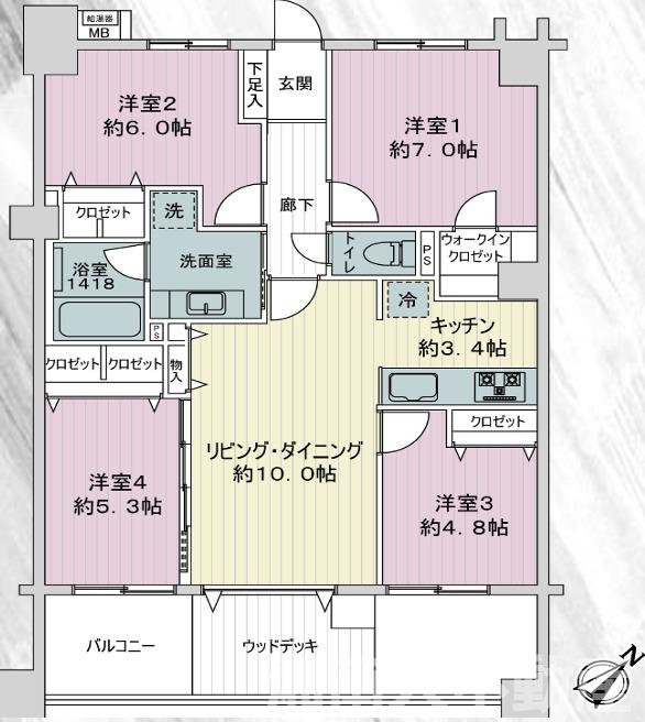 グランシティユーロコート藤沢の間取り
