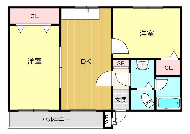 【間取り】 | ハイツ室川I