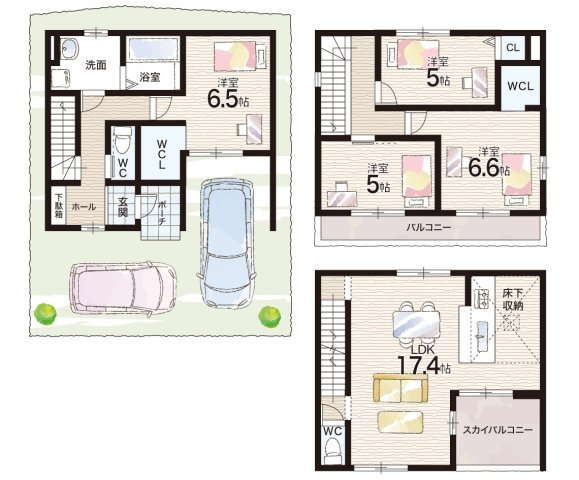 加古郡播磨町上野添　第1期　新築一戸建ての間取り