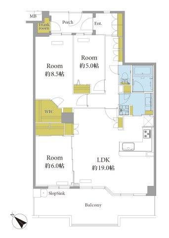 ジェイパーク川崎コンフィール 　（川崎区小田7丁目）の間取り|3LDK+WIC