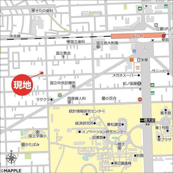 国立市中１丁目の中古一戸建の地図| 