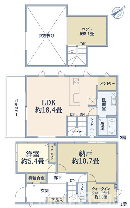 藤沢市鵠沼海岸７丁目１－２５新築戸建ての間取り
