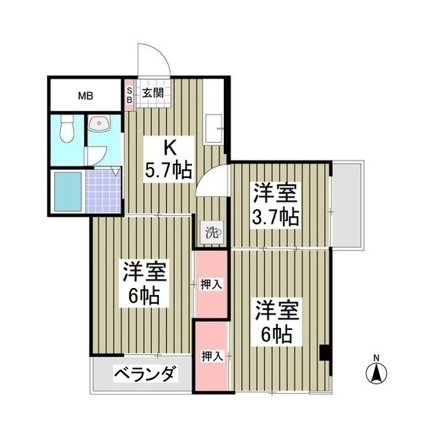 メゾン中郷の間取り