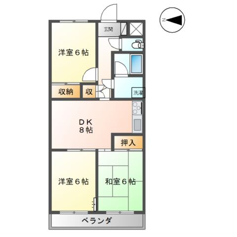 グランディールYOKOYAMA　Ⅱ(グランディールヨコヤマ)の間取り