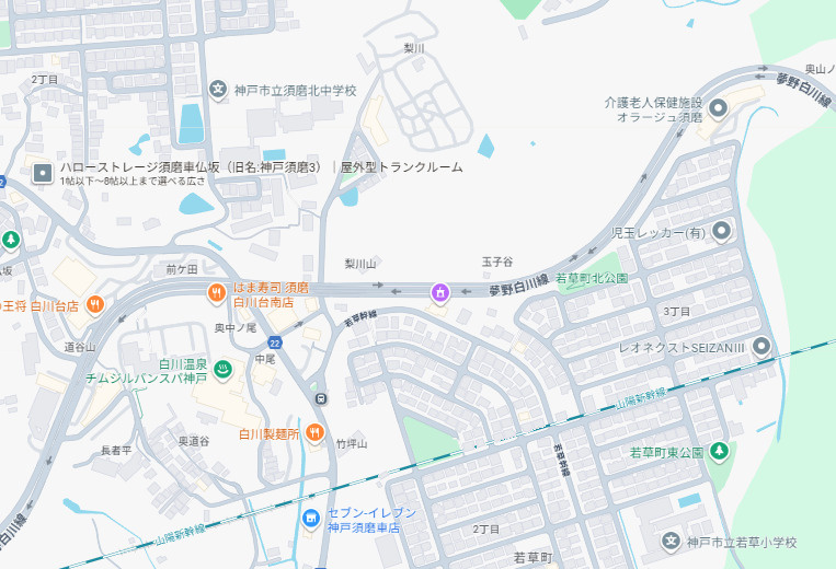 神戸市須磨区車　売土地の地図