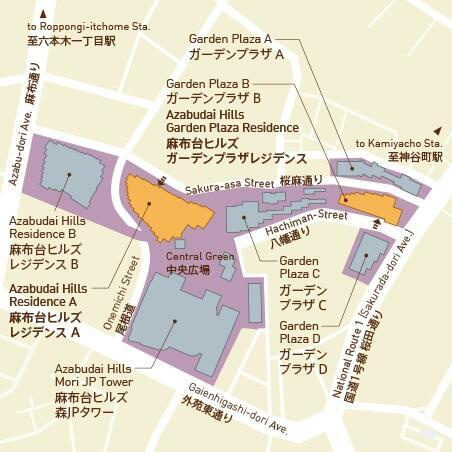 港区麻布台１丁目の賃貸マンションの地図|麻布台ヒルズ・全体マップ 