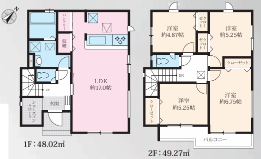 茅ヶ崎市代官町　新築戸建の間取り