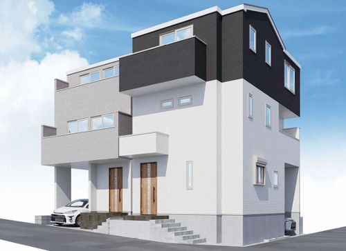 【外観パース】 | 【仲介手数料０円】藤沢市片瀬1期　新築一戸建て | 藤沢市片瀬1期　新築一戸建て