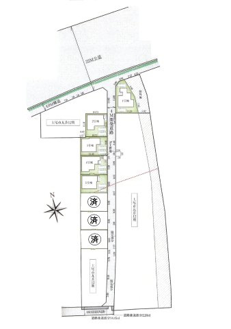仲介手数料無料　上尾市瓦葺13期　新築戸建　全８棟の区画図