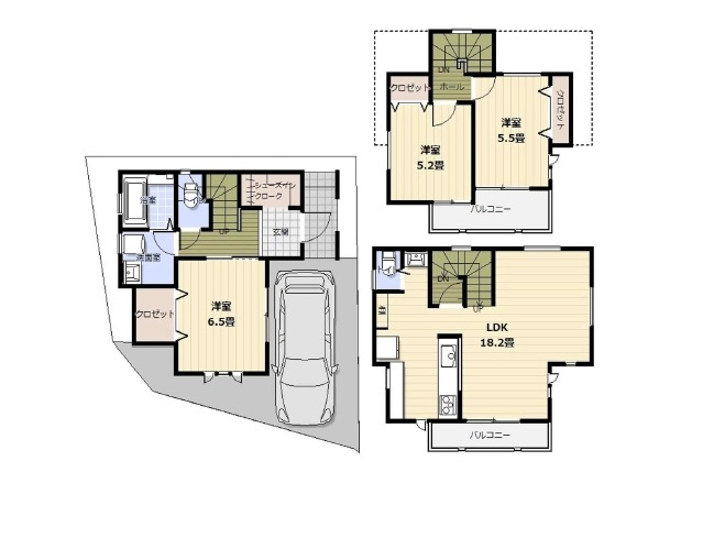 【間取り】 | 富士見市鶴瀬東2期　全1棟 | 3LDK