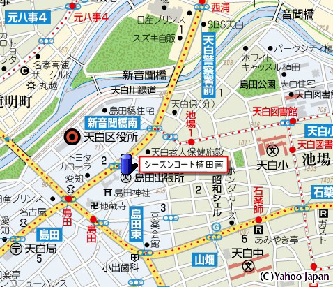 シーズンコート植田南の地図