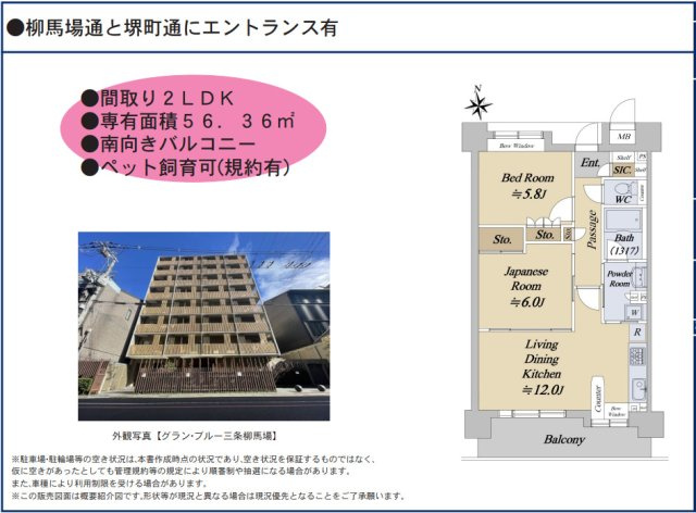 グランブルー三条柳馬場の間取り
