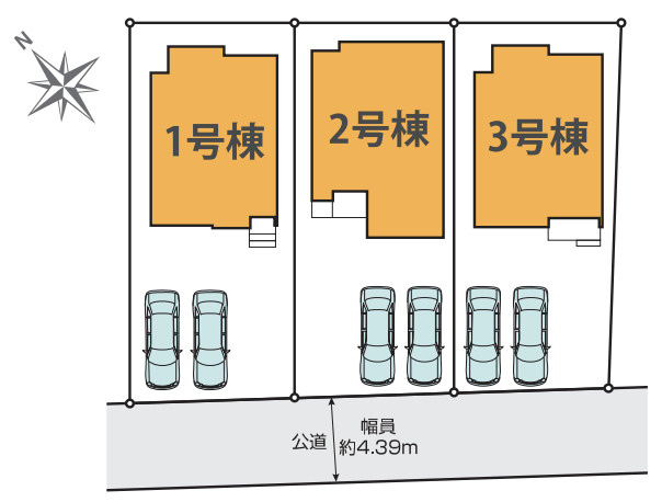 【区画図】 | 北本市中丸12期　KEIAI GRACE　新築戸建　全3棟　1号棟