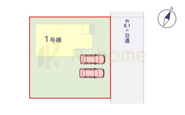水戸市平須町13期　新築戸建て　1号棟の区画図|大きなお買い物だからこそ、メリット・デメリットを伝えさせて頂きます。
R-homeにお任せください♪