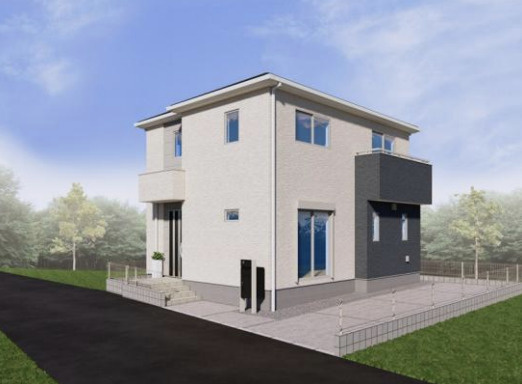 【外観パース】 | 鴻巣市大間　新築戸建　全2棟　1号棟 | 1号棟パース