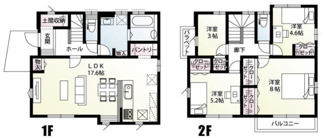 【間取り】 | 鴻巣市大間　新築戸建　全2棟　1号棟