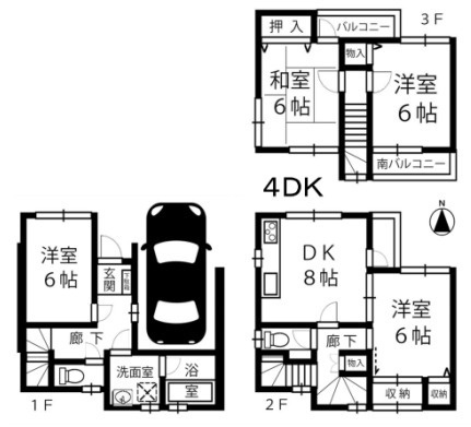 尼崎市御園　中古テラスの間取り