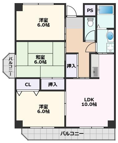 【間取り】 | ハイタウン樽澤