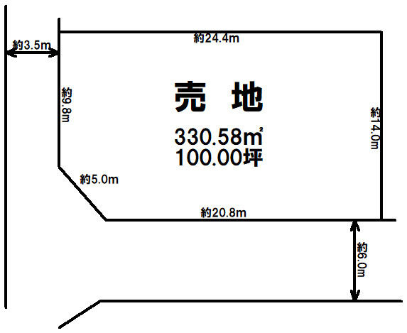 宇都宮市上戸祭町　330.58㎡　売地の土地図
