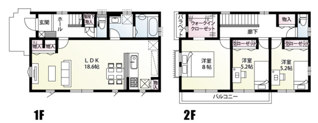 【間取り】 | 羽生市南羽生2丁目　新築戸建　全1棟　1号棟