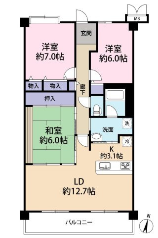 神戸市北区大原１丁目の賃貸マンション