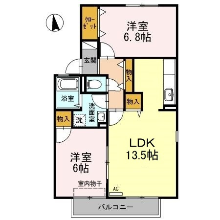 ルミナス山城　B棟の間取り