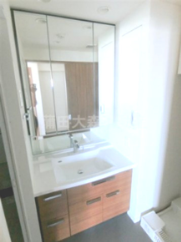 ステーションツインタワーズ糀谷フロント・ウエストの洗面所|3面鏡の独立洗面台　洗面脱衣所　