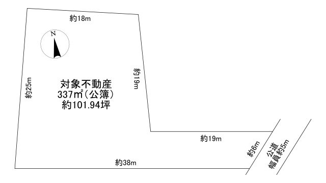 -三丁目不動産-　深谷市小前田　更地、確測後渡しの土地図