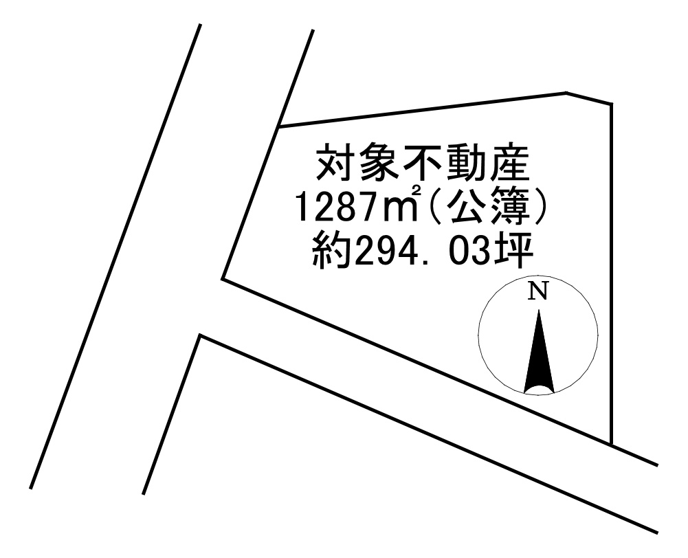 -三丁目不動産-秩父市下影森　敷地389坪の区画図
