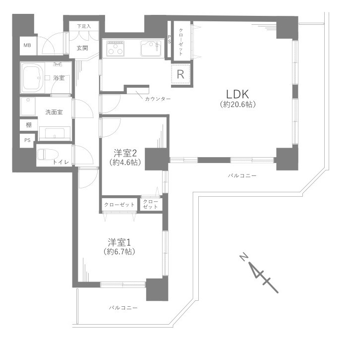 東急ドエル・スカイマークタワー川口の間取り