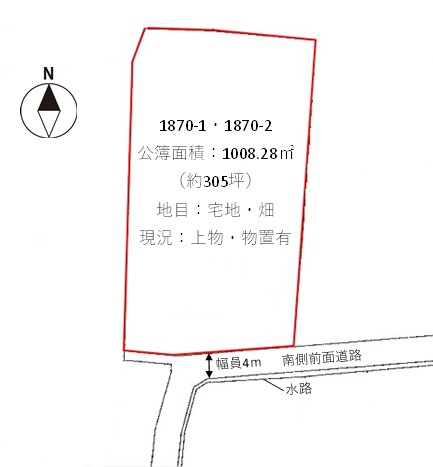熊谷市飯塚の売地の土地図