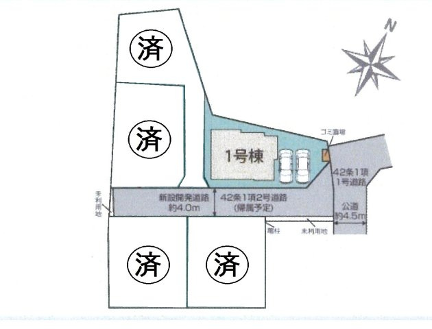 仲介手数料無料　新築戸建　上尾市大字久保　全５棟の区画図|最終１棟です