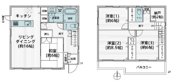 加須市東栄２丁目《リノベーション済み中古住宅》の間取り