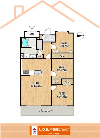 正起瓢箪山ハイツの間取り|水回り設備新調済みの綺麗な物件です◎
各居室クローゼット完備！